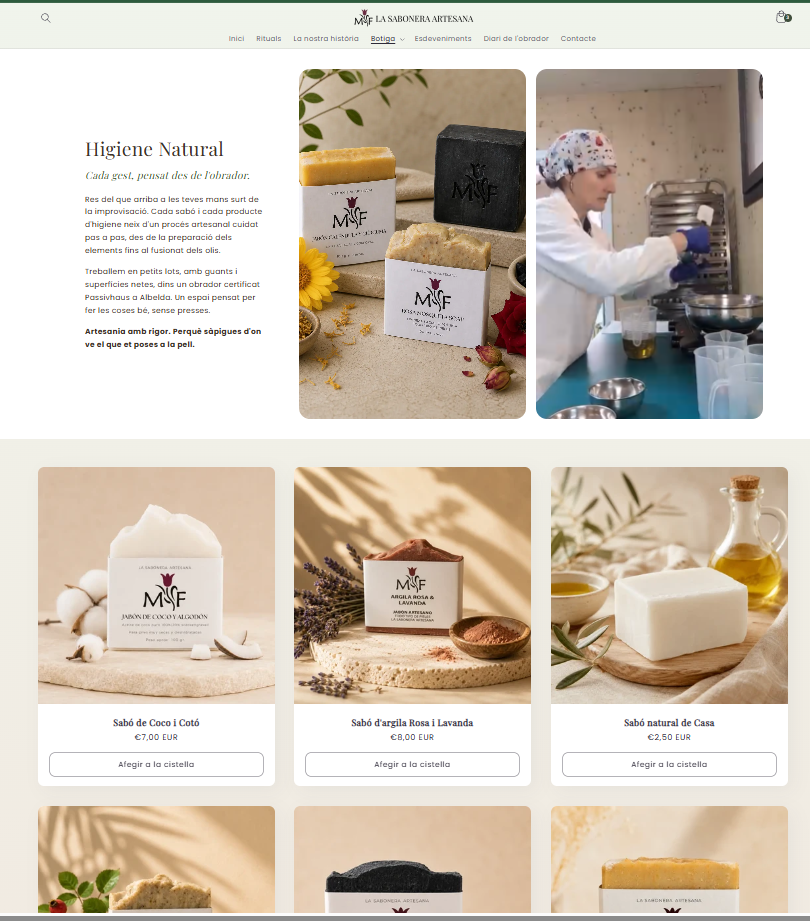 Col·lecció Higiene Natural de La Sabonera Artesana a Shopify